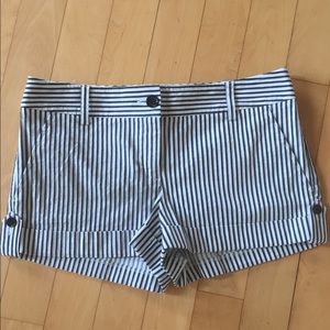 Classic black and white striped shorts